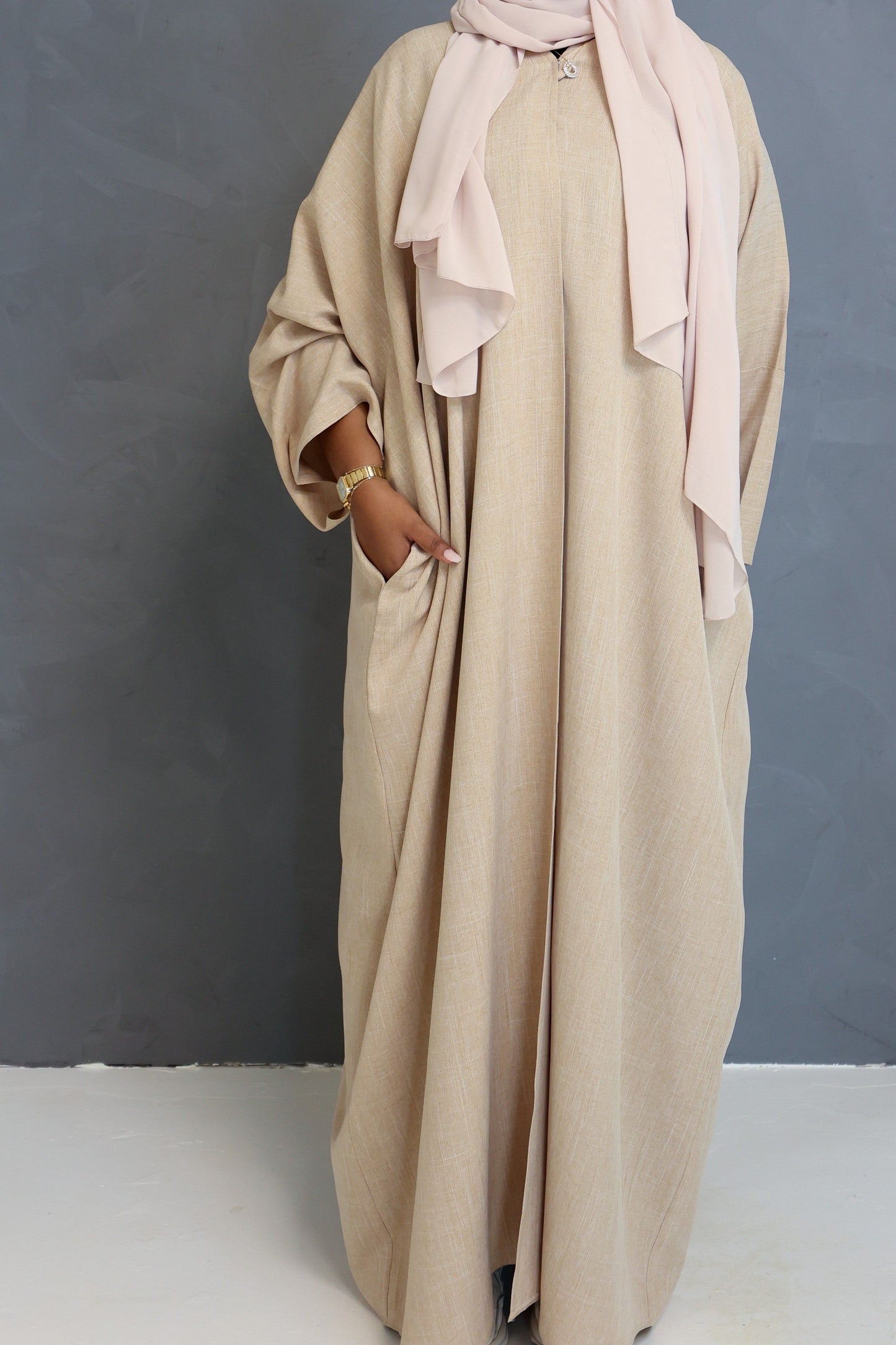 Oat Open Abaya