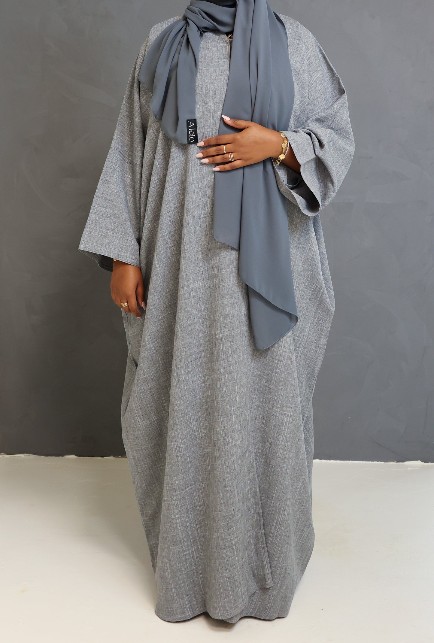 Slate Open Abaya