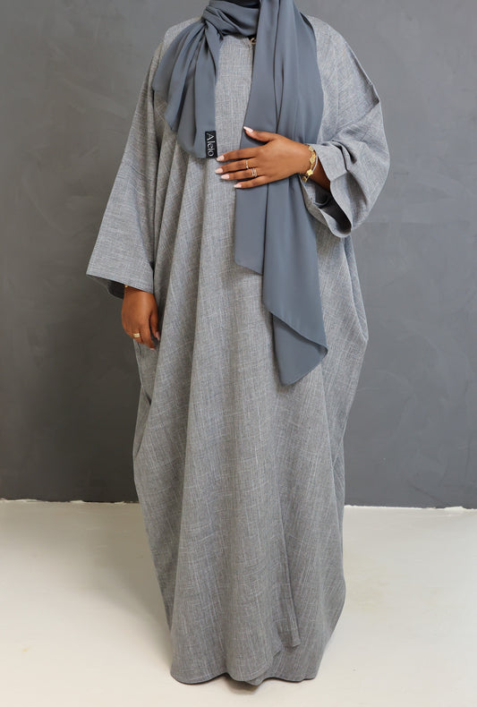 Slate Open Abaya