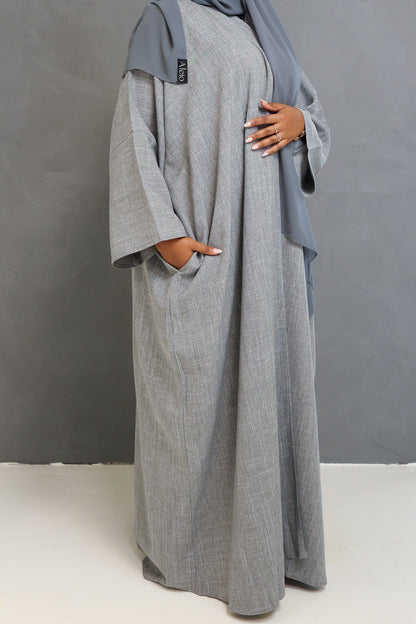 Slate Open Abaya